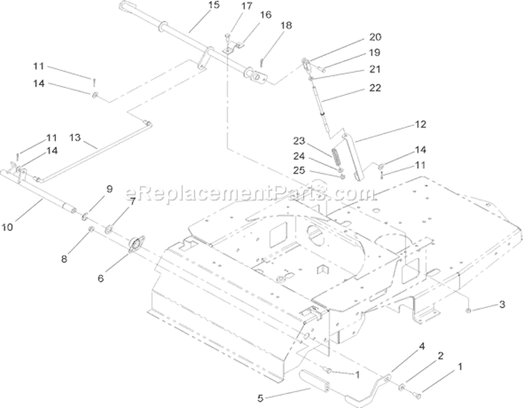 Parking Brake Assembly Diagram and Parts List for 74704 250000001-250999999 - 2005 Toro Lawn Tractor