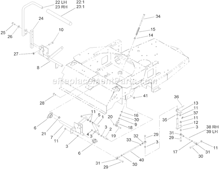 Control Assembly Diagram and Parts List for 74704 250000001-250999999 - 2005 Toro Lawn Tractor