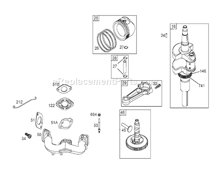 Crankshaft Assembly Briggs and Stratton 406577-0191-E1 Diagram and Parts List for 74704 250000001-250999999 - 2005 Toro Lawn Tractor