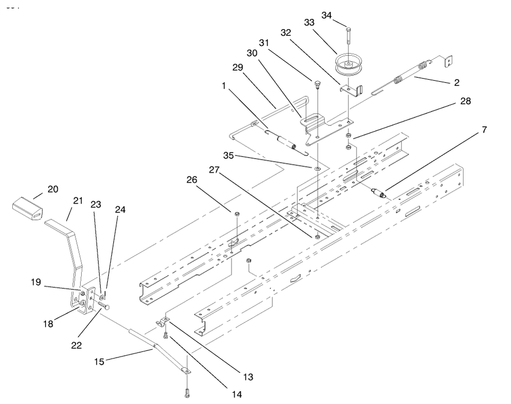 Clutch Assembly Diagram and Parts List for 71196 8900001 - 8999999 Toro Lawn Tractor