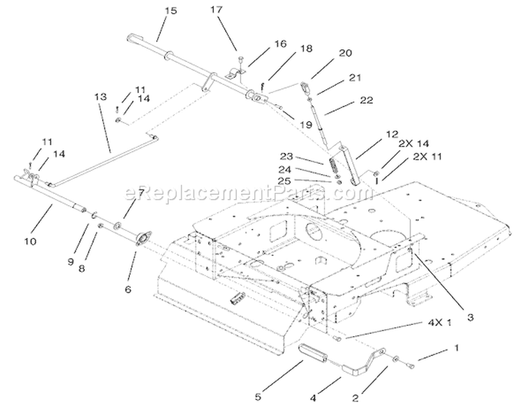 Parking Brake Assembly Diagram and Parts List for 74801 220000001-220999999 - 2002 Toro Lawn Tractor