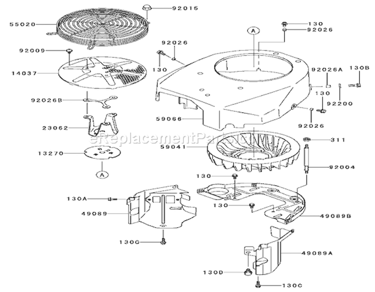 Cooling Equipment Assembly Kawasaki FH 531V-AS07 Diagram and Parts List for 74801 220000001-220999999 - 2002 Toro Lawn Tractor