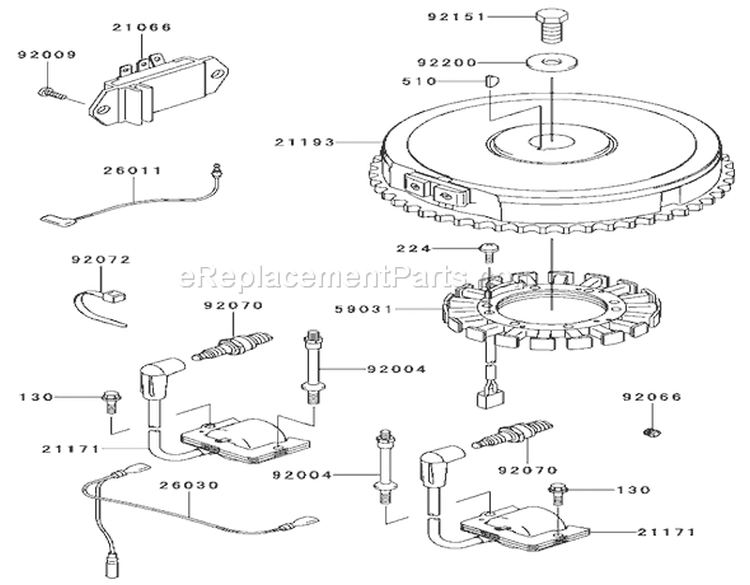 Electric Equipment Assembly Kawasaki FH 531V-AS07 Diagram and Parts List for 74801 220000001-220999999 - 2002 Toro Lawn Tractor