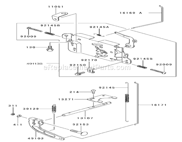 Control Equipment Assembly Kawasaki FH531V-CS07 Diagram and Parts List for 74801 230000001-230999999 - 2003 Toro Lawn Tractor