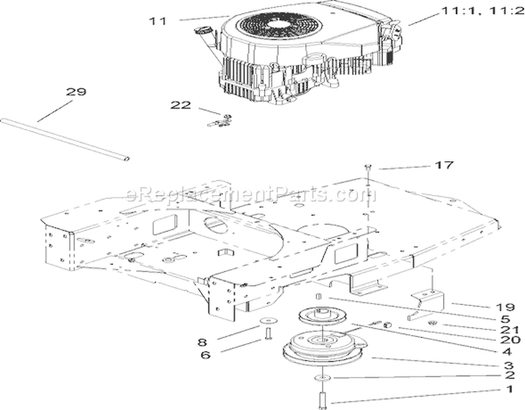 Engine and Clutch Assembly Diagram and Parts List for 74802 240000159-240999999 - 2004 Toro Lawn Tractor