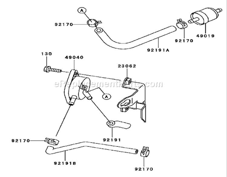 Fuel Tank and Fuel Valve Assembly Kawasaki FH580V-AS13 Diagram and Parts List for 74802 240000159-240999999 - 2004 Toro Lawn Tractor