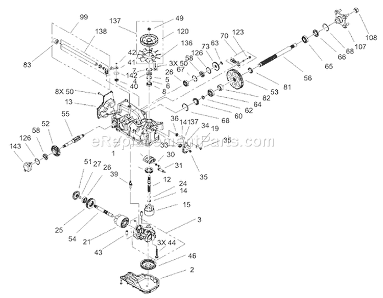 LH Hydro Transaxle Assembly No. 107-1709 Diagram and Parts List for 74802 240000159-240999999 - 2004 Toro Lawn Tractor