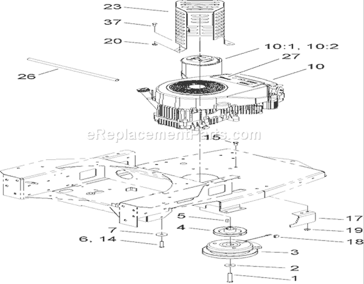 Engine Assembly Diagram and Parts List for 74806 250000001-250999999 - 2005 Toro Lawn Tractor