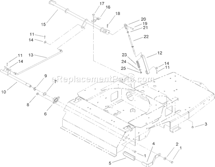 Parking Brake Assembly Diagram and Parts List for 74806 250000001-250999999 - 2005 Toro Lawn Tractor