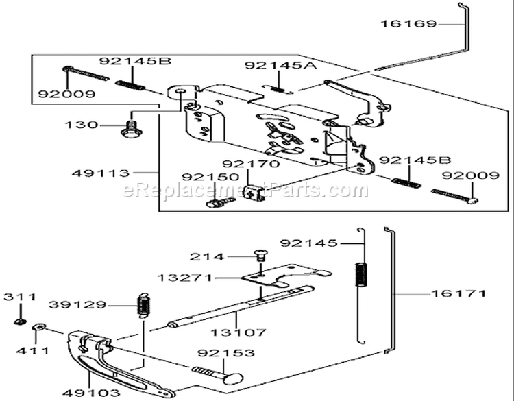 Control Equipment Assembly Kawasaki FH541V-AS07 Diagram and Parts List for 74806 250000001-250999999 - 2005 Toro Lawn Tractor