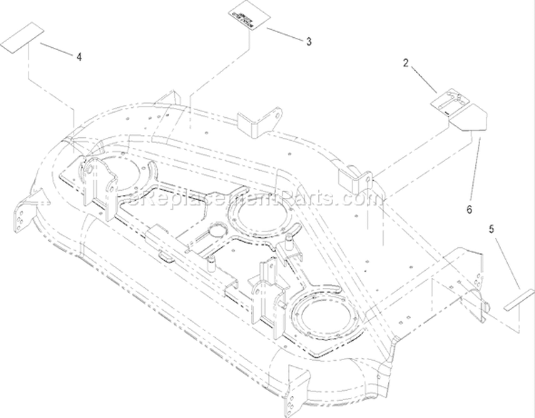 Decal Assembly Diagram and Parts List for 74806 250000001-250999999 - 2005 Toro Lawn Tractor