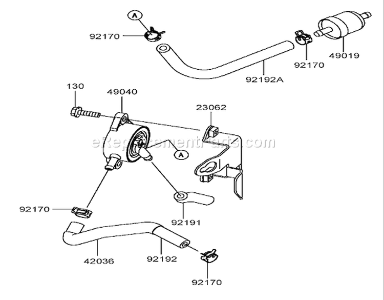 Fuel Tank and Fuel Valve Assembly Kawasaki FH580V-CS13-R Diagram and Parts List for 74806 270000001-270999999 - 2007 Toro Lawn Tractor