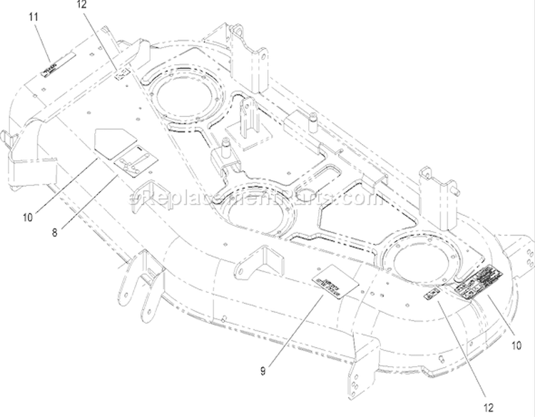 52in Deck Assembly No. 112-9832 Diagram and Parts List for 74806 270000001-270999999 - 2007 Toro Lawn Tractor