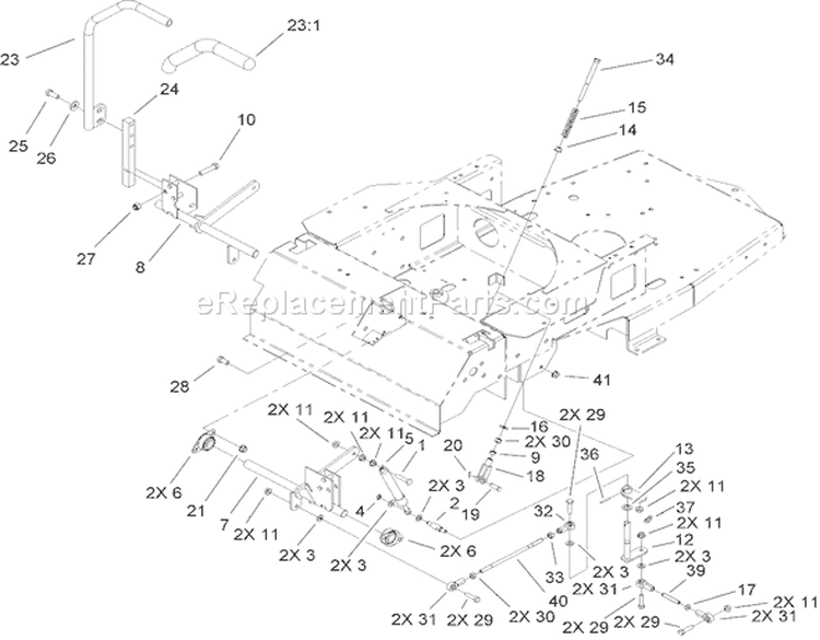 Motion Control Assembly Diagram and Parts List for 74806 270000001-270999999 - 2007 Toro Lawn Tractor