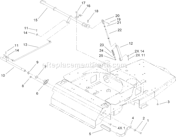 Parking Brake Assembly Diagram and Parts List for 74806 270000001-270999999 - 2007 Toro Lawn Tractor