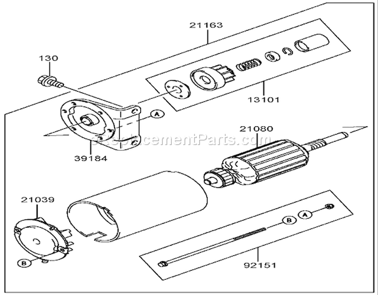 Starter Assembly Kawasaki FH580V-CS13-R Diagram and Parts List for 74806 270000001-270999999 - 2007 Toro Lawn Tractor