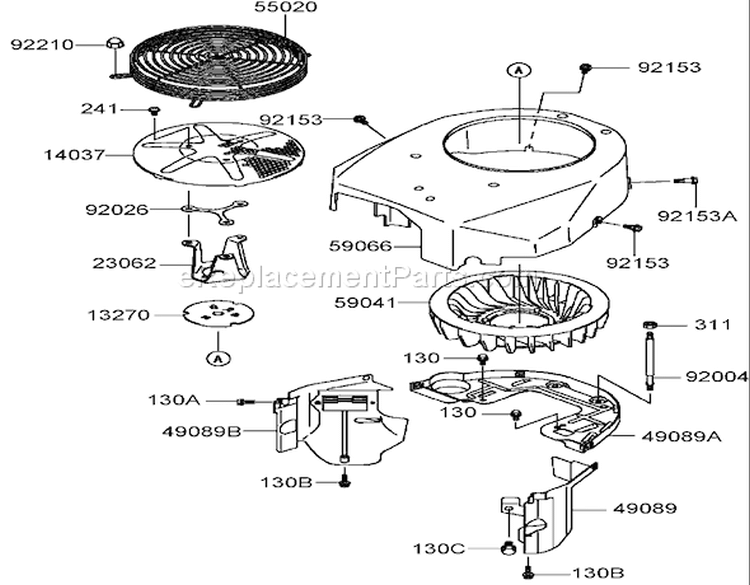 Cooling Equipment Assembly Kawasaki FH580V-CS13-R Diagram and Parts List for 74806 270000001-270999999 - 2007 Toro Lawn Tractor