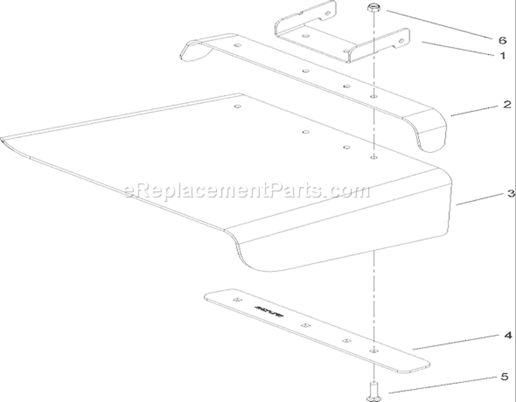 Deflector Assembly Diagram and Parts List for 74603 260000001-260999999 - 2006 Toro Lawn Tractor