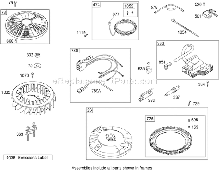 Flywheel Assembly Briggs and Stratton 44K777-0125-G1 Diagram and Parts List for 74812 280000001-280999999 - 2008 Toro Lawn Tractor