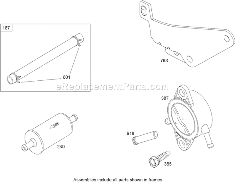 Fuel Pump Assembly Briggs and Stratton 44K777-0125-G1 Diagram and Parts List for 74812 280000001-280999999 - 2008 Toro Lawn Tractor