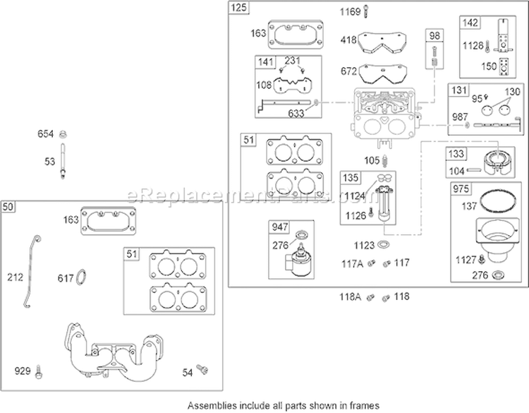 Carburetor Assembly Briggs and Stratton 44K777-0125-G1 Diagram and Parts List for 74812 280000001-280999999 - 2008 Toro Lawn Tractor