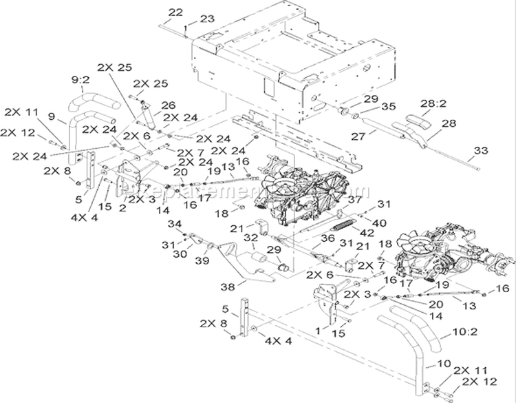 Motion Control and Brake Assembly Diagram and Parts List for 74814 270000001-270999999 - 2007 Toro Lawn Tractor