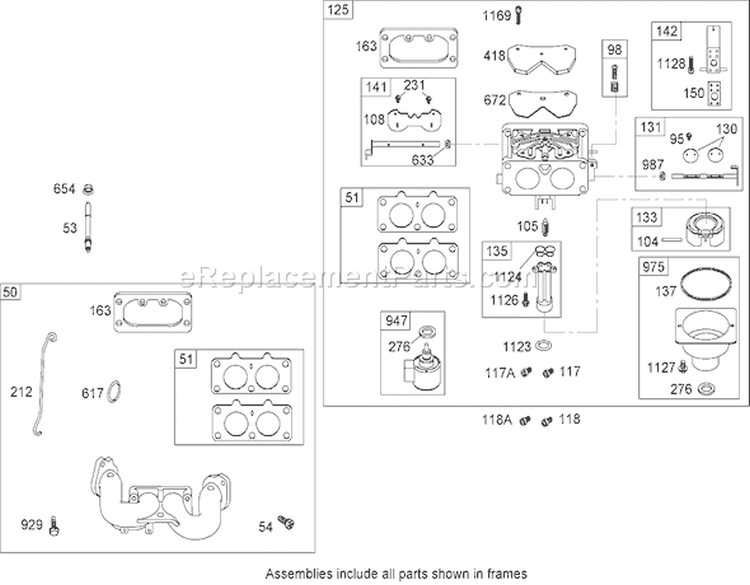 Carburetor Assembly Briggs and Stratton 44M777-0118-E1 Diagram and Parts List for 74814 270000001-270999999 - 2007 Toro Lawn Tractor