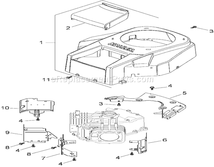 Blower Housing Assembly Diagram and Parts List for 74815 290000001-290999999 - 2009 Toro Lawn Tractor