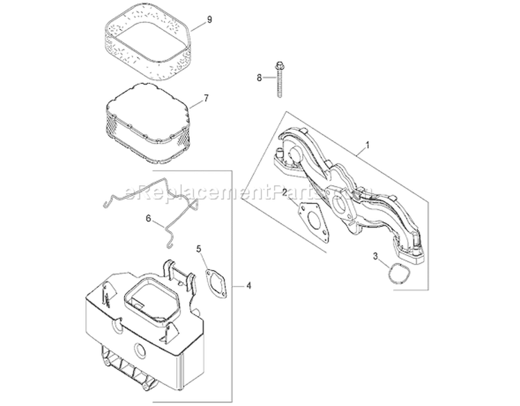 Air Intake and Filtration Assembly Diagram and Parts List for 74818 280000001-280999999 - 2008 Toro Lawn Tractor