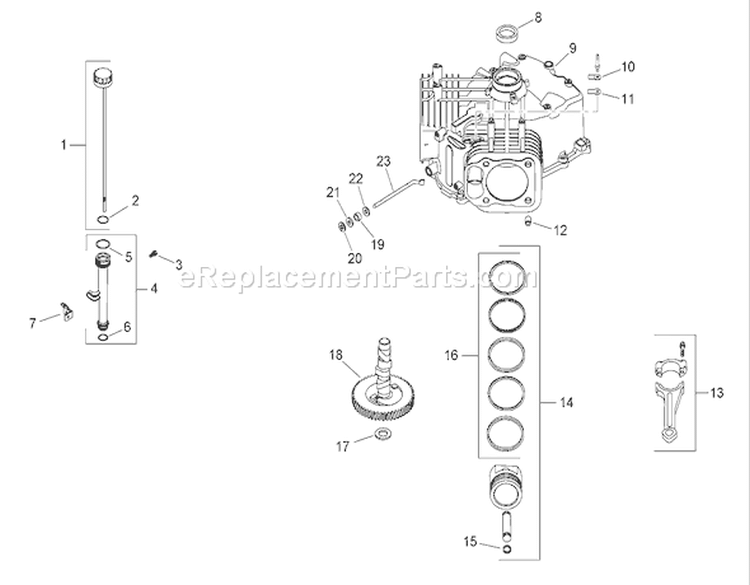 Crankscase Assembly Diagram and Parts List for 74399 270000001-270999999 - 2007 Toro Lawn Tractor