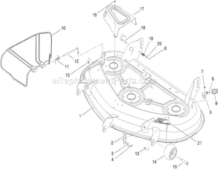 50 Inch Deck Assembly Diagram and Parts List for 74820 290000001-290999999 - 2009 Toro Lawn Tractor