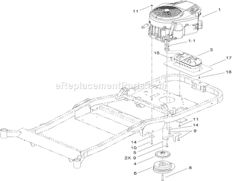 Engine Assembly Diagram and Parts List for 74820 310000001-310999999 - 2010 Toro Lawn Tractor