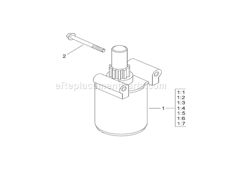 Starter Assembly Diagram and Parts List for 74823 290000001-290999999 - 2009 Toro Lawn Tractor