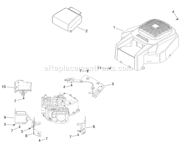 Blower Housing Assembly Diagram and Parts List for 74823 290000001-290999999 - 2009 Toro Lawn Tractor