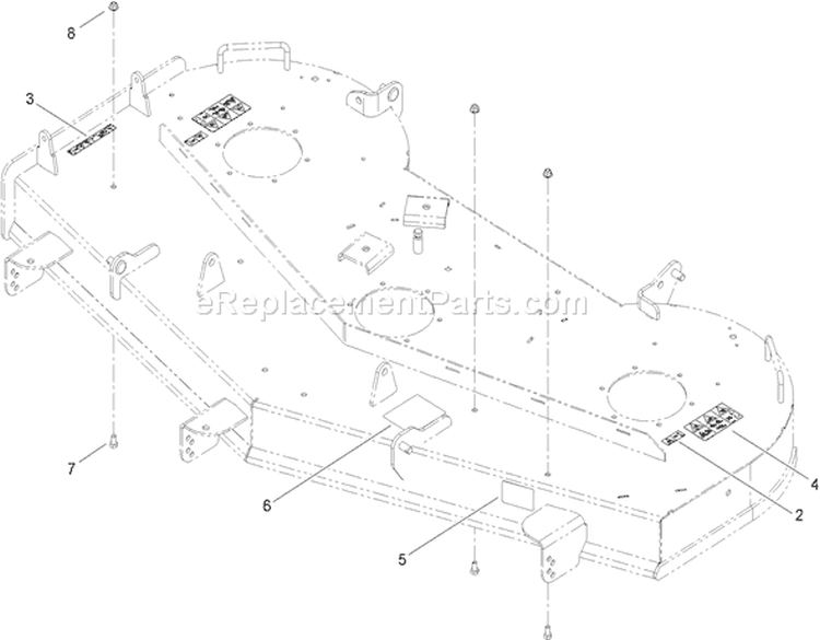 60 Inch Deck and Decal Assembly Diagram and Parts List for 74824 290000001-290999999 - 2009 Toro Lawn Tractor