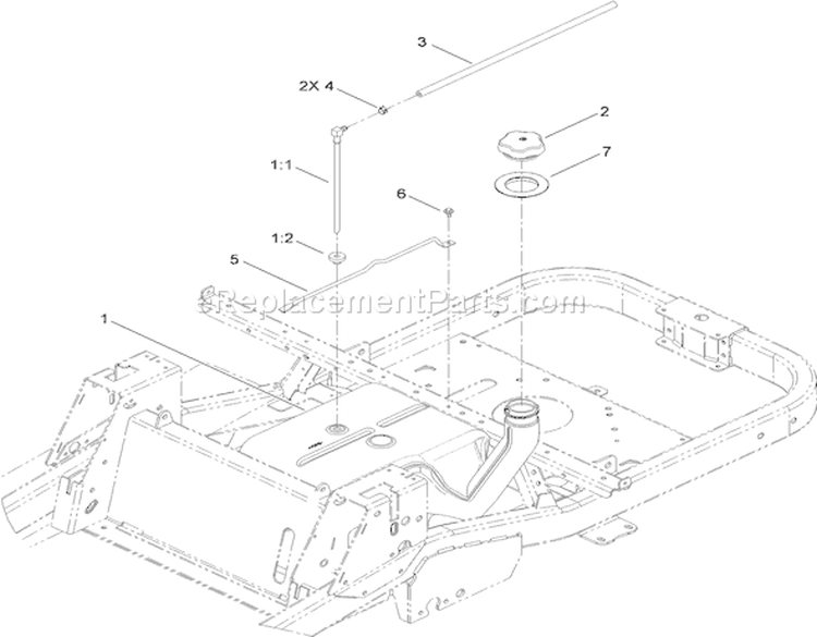 Fuel Delivery System Diagram and Parts List for 74824 310000001-310999999 - 2010 Toro Lawn Tractor