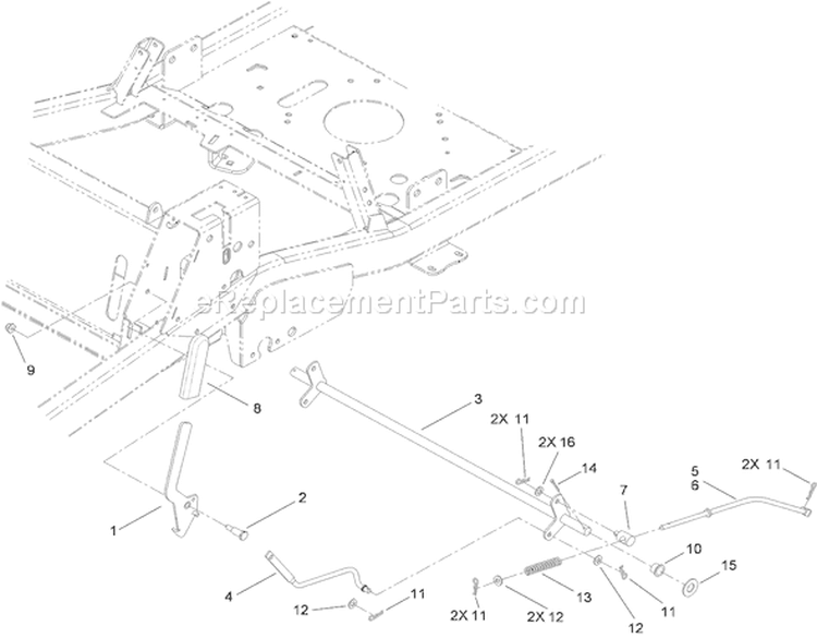 Parking Brake Assembly Diagram and Parts List for 74830 310000001-310999999 - 2010 Toro Lawn Tractor