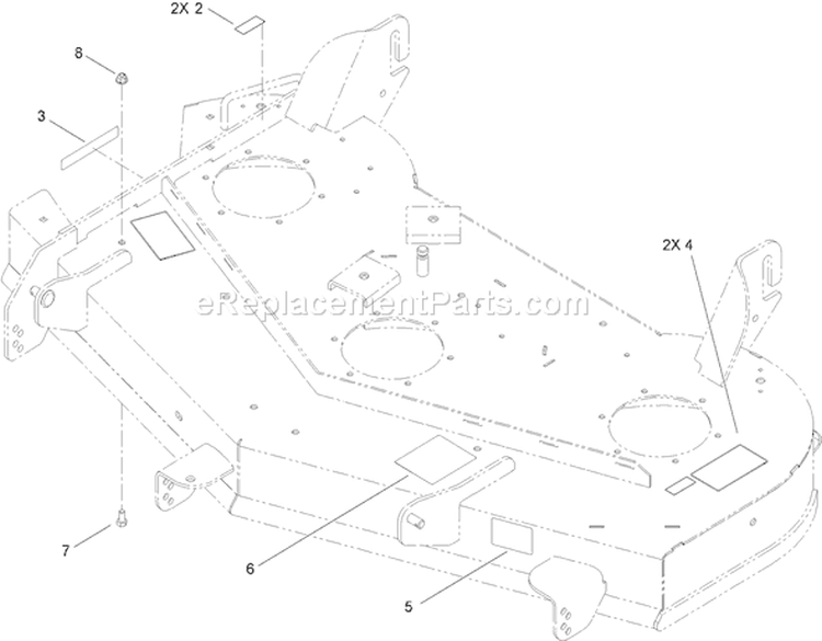 48 Inch Deck Decal Assembly Diagram and Parts List for 74830 310000001-310999999 - 2010 Toro Lawn Tractor