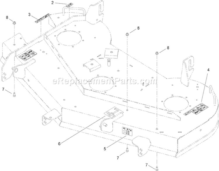 Deck and Decal Assembly Diagram and Parts List for 74832 310000001-310999999 - 2010 Toro Lawn Tractor