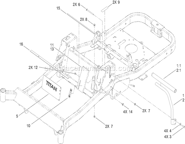Handle Control Assembly Diagram and Parts List for 74830 310000001-310999999 - 2010 Toro Lawn Tractor