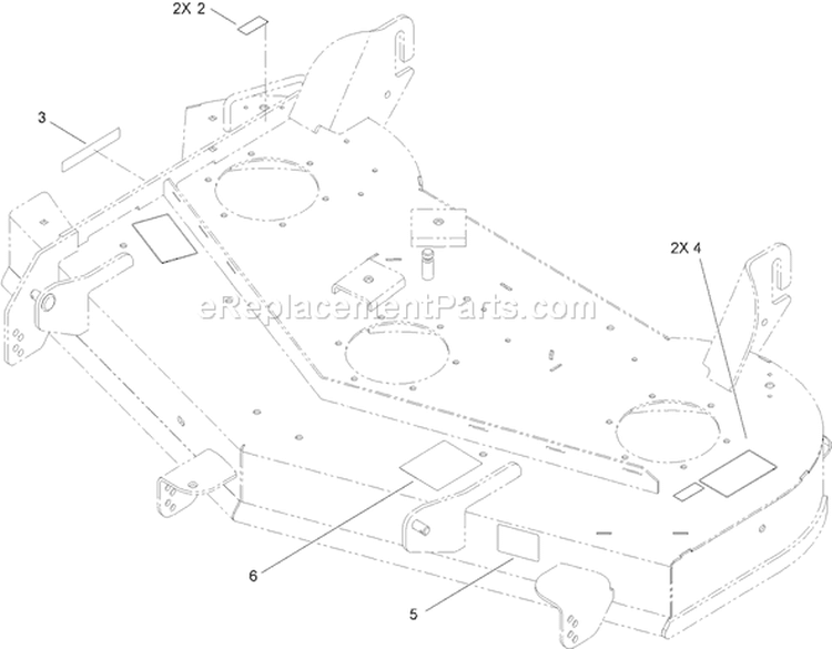48 Inch Deck Decal Assembly Diagram and Parts List for 74912 310000001-310999999 - 2010 Toro Lawn Tractor