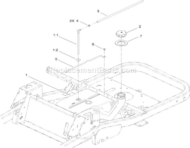 Fuel Delivery System Diagram and Parts List for 74822 290000001-290999999 - 2009 Toro Lawn Tractor