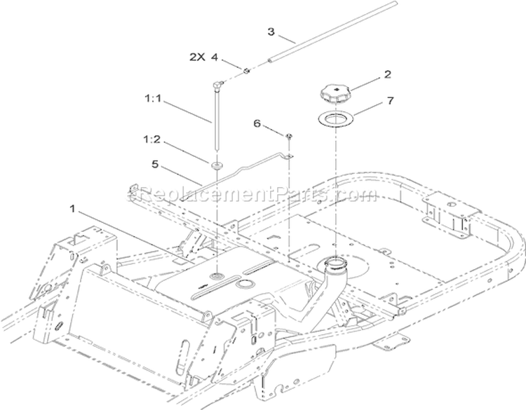Fuel Delivery System Diagram and Parts List for 74914 290000001-290999999 - 2009 Toro Lawn Tractor