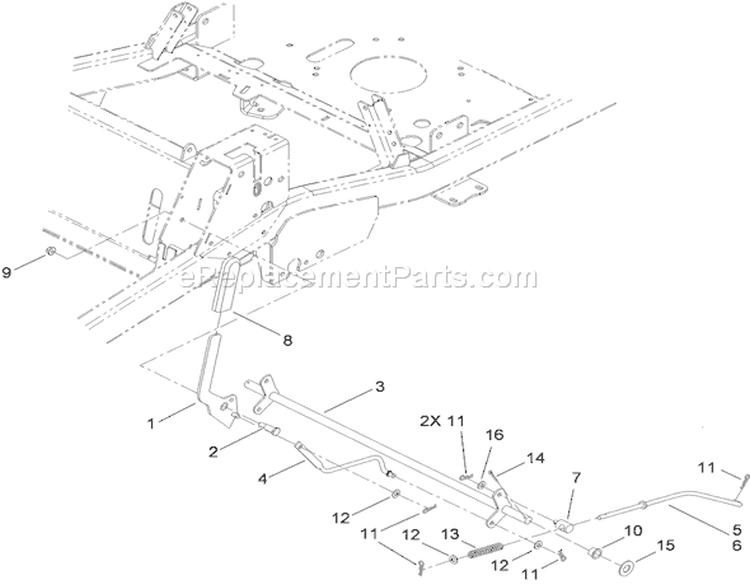 Parking Brake Assembly Diagram and Parts List for 74822 290000001-290999999 - 2009 Toro Lawn Tractor