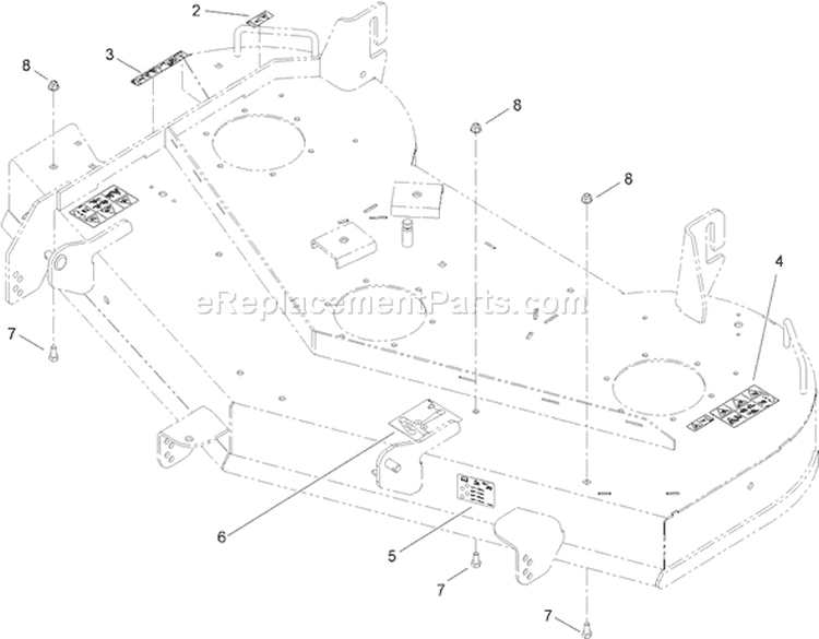 Deck and Decal Assembly Diagram and Parts List for 74914 290000001-290999999 - 2009 Toro Lawn Tractor