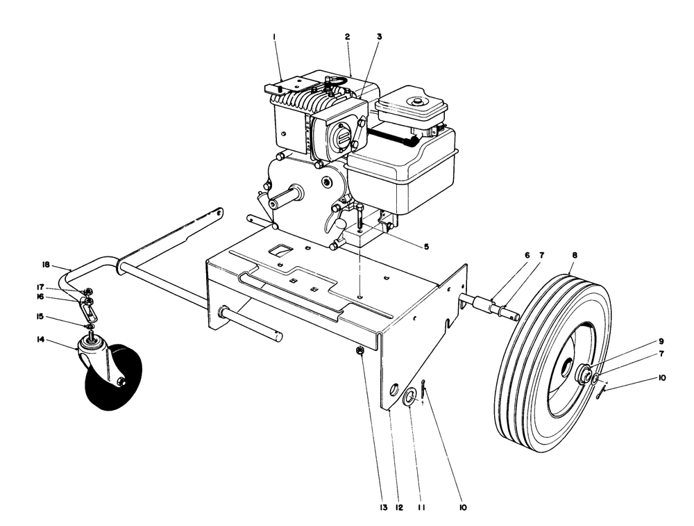 Engine And Base Assembly (Model 62912) Diagram and Parts List for 62923 5000001 - 5999999 Toro Leaf Blower / Vacuum