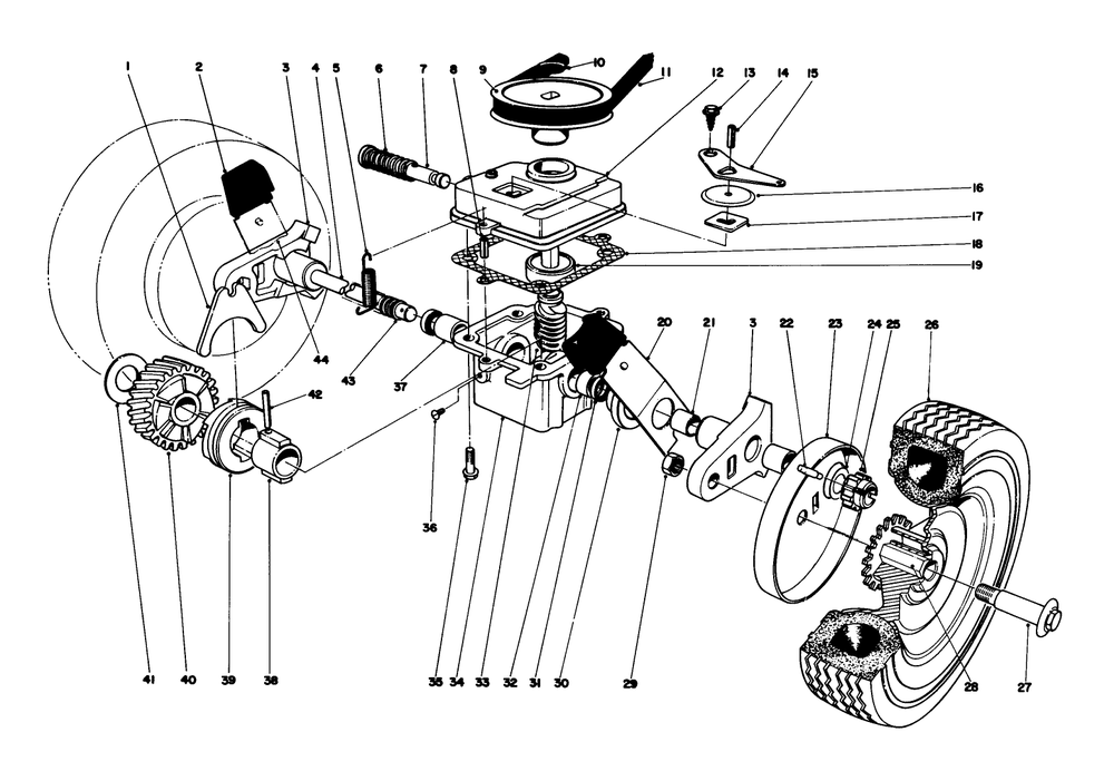 Gear Box Assembly Model 16287 Diagram and Parts List for 16155 7000001 - 7999999 Toro Lawn Mower