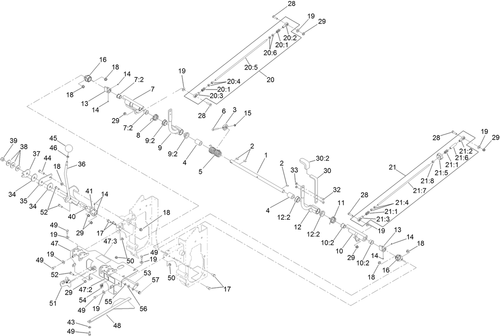 Speed And Steering Control Assembly Diagram and Parts List for 74311TE (316000001-316999999)(2016) Toro Lawn Tractor