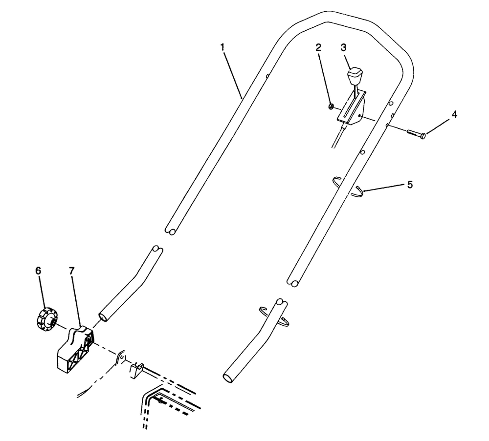 H.P. Handle Assembly (Model No. 20910 Only) Diagram and Parts List for 20910 0000001 - 0999999 Toro Lawn Mower