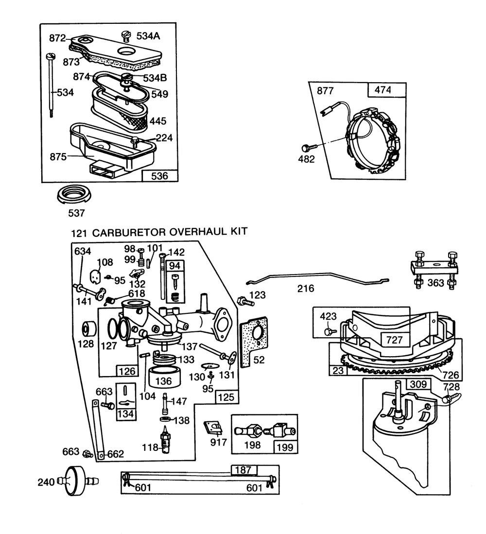Engine Briggs & Stratton Model 253707-0157-01 (Continued) Diagram and Parts List for 57365 6000001 - 6999999 Toro Lawn Tractor